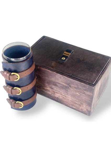 Bee Large Deri Kaplama Cam Vazo