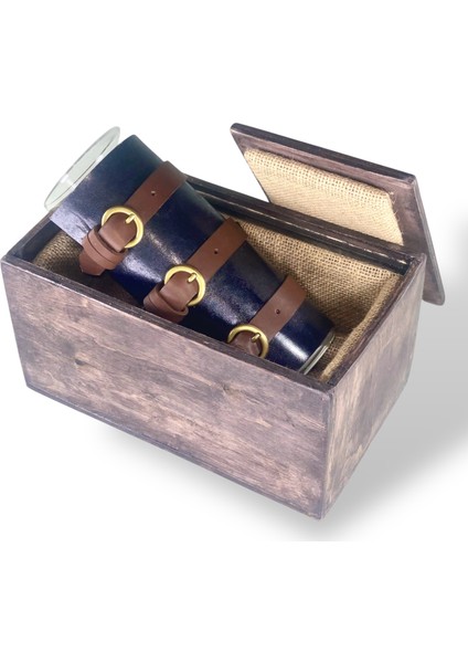 Bee Large Deri Kaplama Cam Vazo