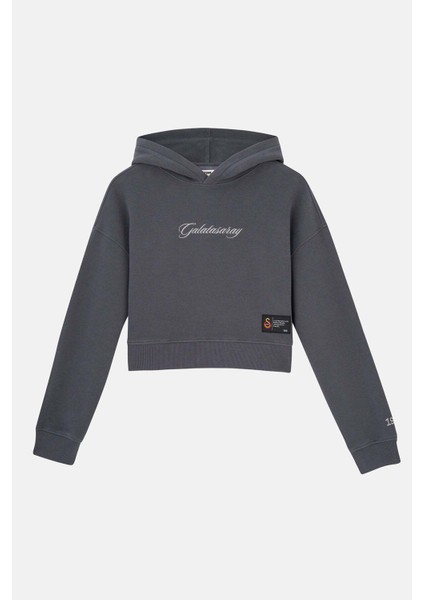 Gs 1905 Kadın Crop Supersoft Hoodie - Antrasit