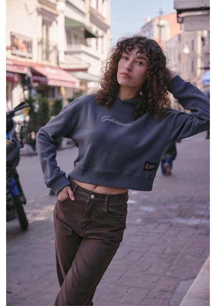 Gs 1905 Kadın Crop Supersoft Hoodie - Antrasit fiyatları