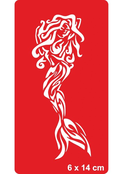 Tribal Deniz Kızı Tattoo Geçici Dövme Şablonları Kına Kalıpları
