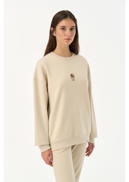 Goblin Baykuş Supersoft Sweatshirt - Parşömen Bej