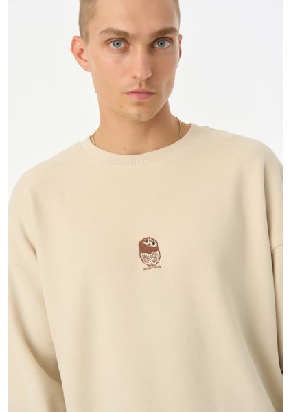 Goblin Baykuş Supersoft Sweatshirt - Parşömen Bej modelleri