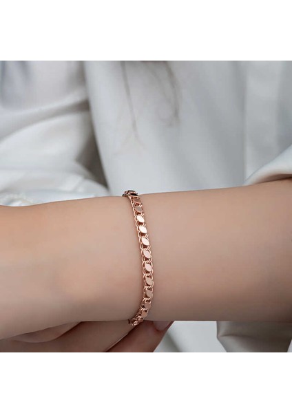 925 Ayar Gümüş Rose Pullu Zincir Kadın Bileklik fiyatları