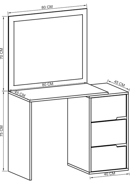 Modena Hollywood Işıklı Aynalı Çekmeceli Makyaj Masası Beyaz indirimleri