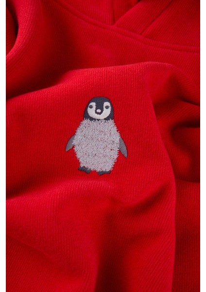 Yavru Imparator Penguen Supersoft Crop Hoodie - Kırmızı fiyatları