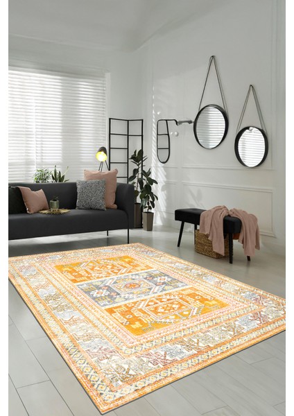 Otantik Temalı Eskitme Dekoratif Makinada Yıkanabilir Halı fiyatları