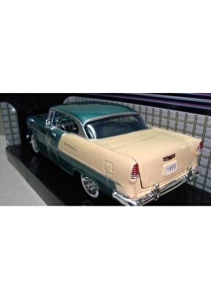 1955 Chevy Bel Air Diecast Model Mavi Yeşil 1:24 Ölçek Gerçekçi Tasarım modelleri