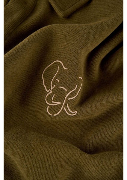 Fil Supersoft Oversize Polo Yaka Sweatshirt - Haki fiyatları