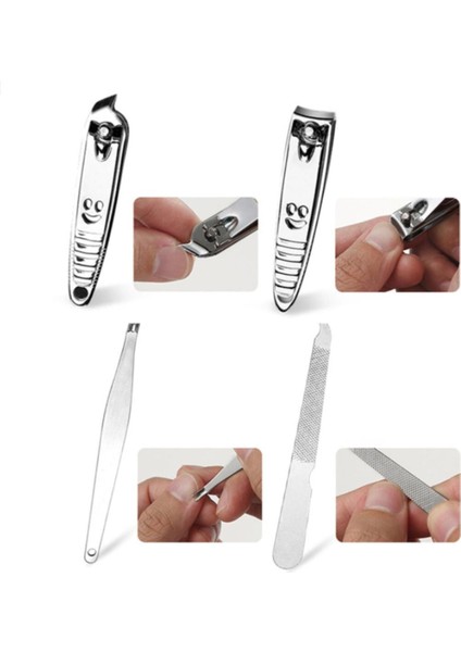 8 Parça Manikür Pedikür Seti Deri Çantalı Paslanmaz Çelik Tırnak Takımı fiyatları