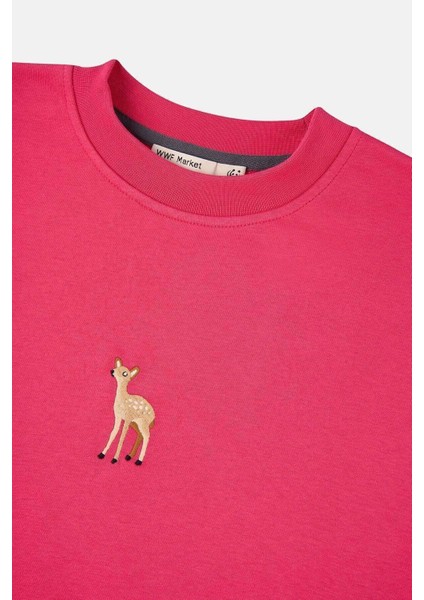 Dağ Ceylanı Soft Fleece Crop Sweatshirt - Pembe fiyatları