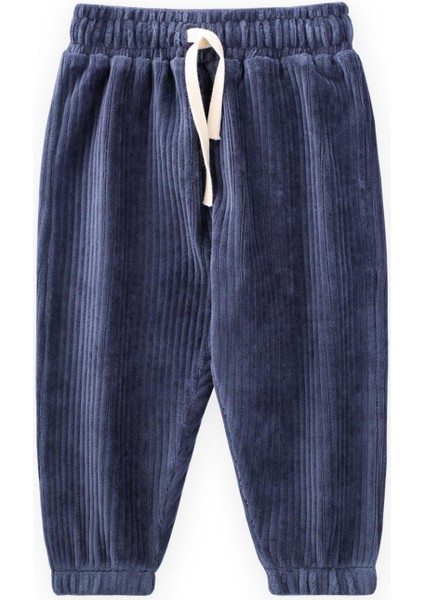 Fitilli Kadife Jogger Pantolon 1-10 Yaş Lacivert