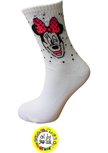 5 Çift Renkli Desenli Mickey Mouse Mini Mouse Plüto Donald Duck Daisy Duck Pamuklu Kolej Çorap modelleri