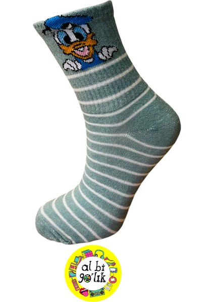 5 Çift Renkli Desenli Mickey Mouse Mini Mouse Plüto Donald Duck Daisy Duck Pamuklu Kolej Çorap indirimleri