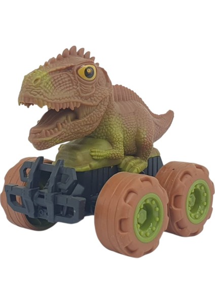 Sürtmeli Dinazor Arabalar 12 cm - H-20 - Stegosaurus -Kahverengi