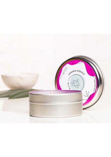 Lavanta Aromalı Metal Mum