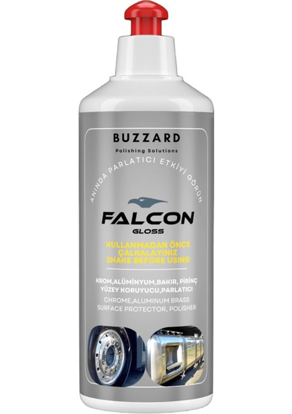 Falcon Gloss Buzzard Krom Alüminyum Jant Yüzey PARLATICISI-600ML