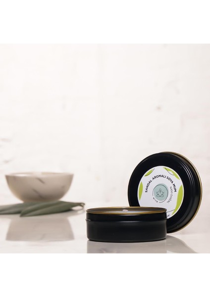 Sandal Aromalı Metal Soya Mum