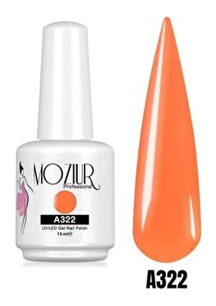 UV LED Kalıcı Oje A322 Parlak Turuncu Renk 15 ml Uzun Süre Kalıcılık Sağlar modelleri