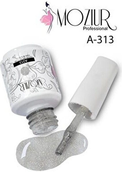 UV LED Kalıcı Oje A313 Parlak Gümüş Renk 15 ml Uzun Süreli Kalıcılık fırsatları
