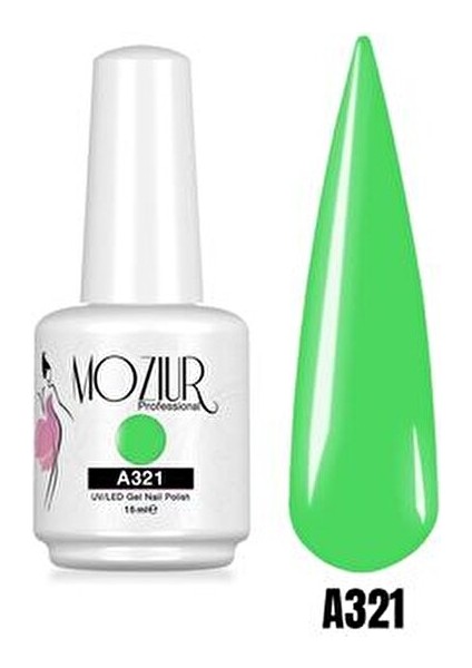 UV LED Kalıcı Oje A321 Canlı Yeşil Renk 15 ml Uzun Süreli Parlaklık modelleri