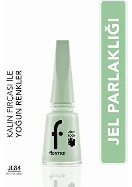 Jelly Look Oje JL84 Parlak Jel Dokulu Yeşil Renk 16 Trend Renk Seçeneği indirimleri