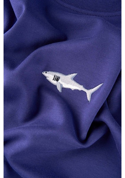 Büyük Beyaz Köpekbalığı Premium T-Shirt - Mor fiyatları