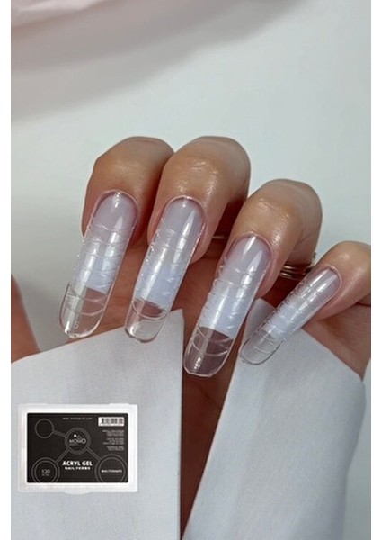 Multishape Protez Uzatma Üst Form Şablonu Şeffaf 120 Adet İnce Esnek