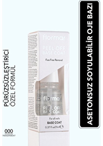Peel Off Base Coat 11 ml Tüm Tırnaklar İçin Hassas Uygulama ve Kolay Çıkarma fiyatları