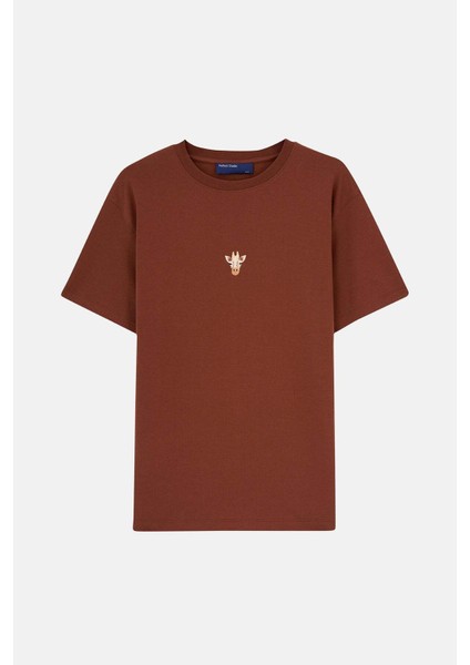 Zürafa Premium T-Shirt - Kahverengi