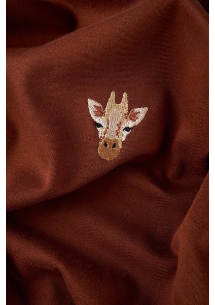 Zürafa Premium T-Shirt - Kahverengi fiyatları