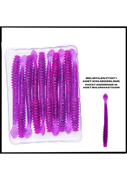 Uyguna-Yakala 2,2g 87MM - Mor- Uv Boyalı Silikon Sahte Kurt Yem - 1041-CGPR