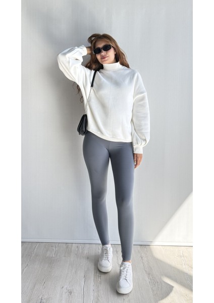 Kadın Balıkçı Yaka Uzun Kollu Basic Sweatshirt fiyatları