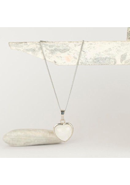 Kristal Kuvars Kalpli Kaplama Dogal Taş Kolye