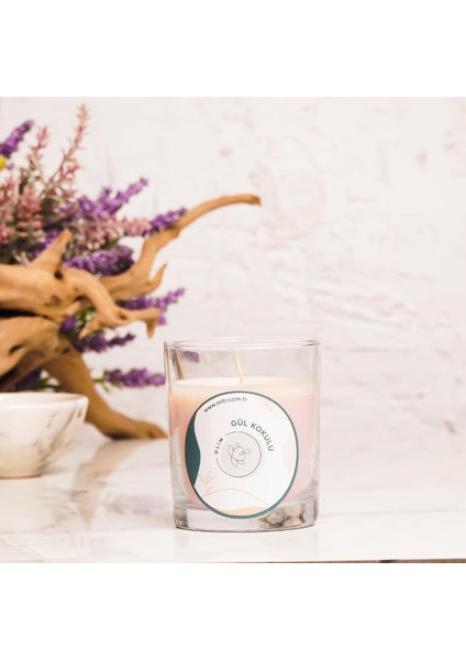 Gül Kokulu Bardak Mum