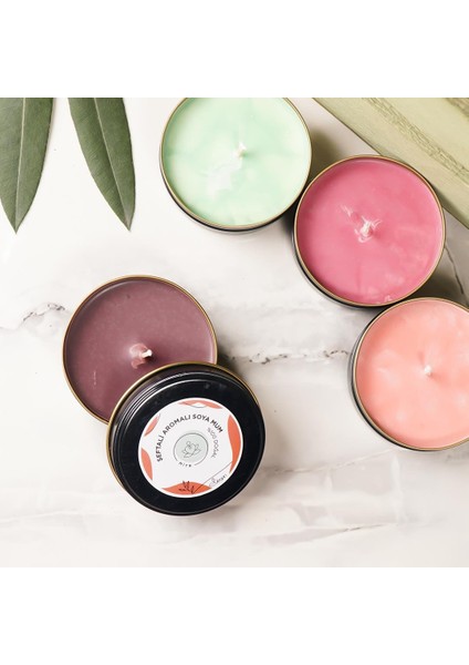 Şeftali Aromalı Metal Soya Mum fiyatları