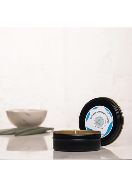 Okyanus Aromalı Metal Soya Mum