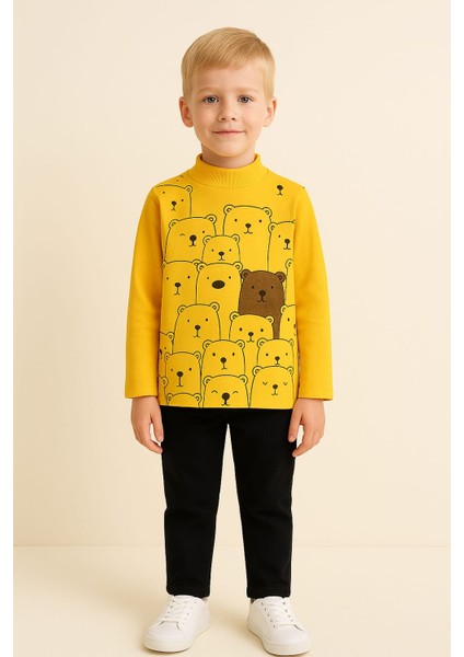 Ayıcık Baskılı Kız Çocuk Body Sarı fiyatları