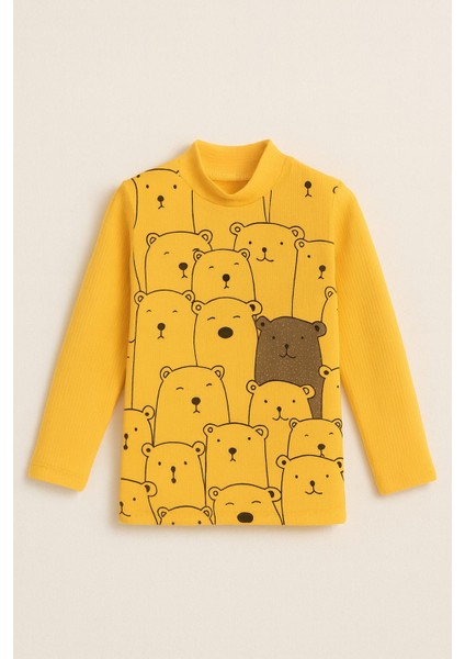 Ayıcık Baskılı Kız Çocuk Body Sarı modelleri