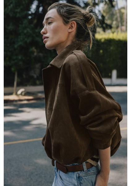 Süet Apoletli Bomber Ceket fırsatları