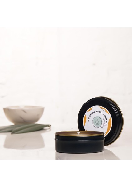 Mandalina Aromalı Metal Soya Mum