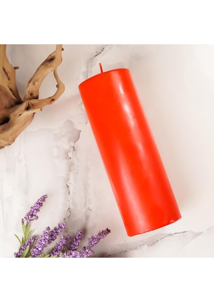 20X7 cm Mitr Kırmızı Silindir Mum fiyatları