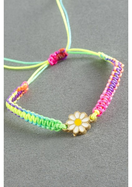 Papatya Makrome Ip Bileklik