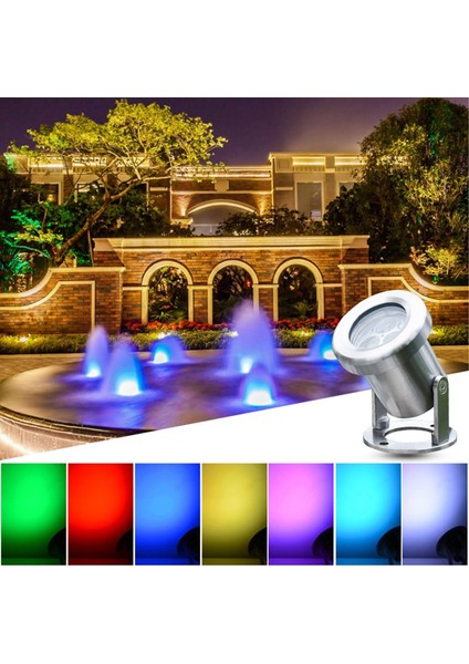 Mini Spot Paslanmaz Ayaklı Havuz LED Aydınlatma Projektör Lamba Soğuk Beyaz A-1210 6W 12V IP68