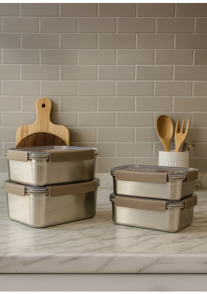 Locknlock Paslanmaz Çelik Fırın Saklama Kabı 4’lü Set ( Kilitli Kapaklı ) 1,3lt+1,5lt+2,0lt+2,8lt fiyatları