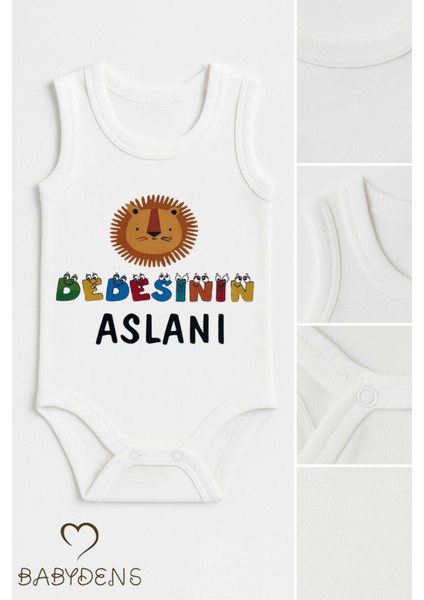Dedesinin Aslanı Yazılı Kolsuz Bebek Body – %100 Pamuklu Erkek Bebek Zıbını Yazlık Bebek Tulum Body fiyatları