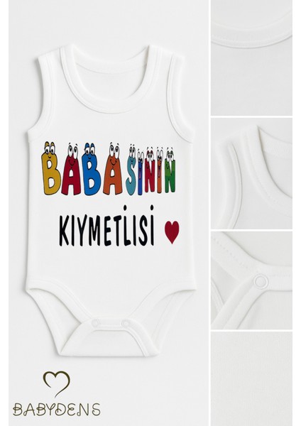 “babasının Kıymetlisi” Yazılı Kolsuz Bebek Body Pamuk Yazlık Çıtçıtlı Zıbın Tulum 03-24AY fiyatları