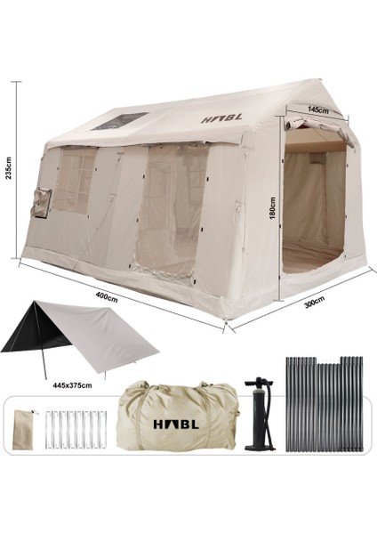 12 Kişilik 12M2 Tenteli,çift Odalı 420D Sertifikalı Oxford Kumaş 4 Mevsim Şişme Çadır 400*360*220CM fiyatları