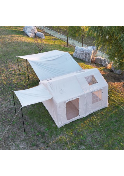 12 Kişilik 12M2 Tenteli,çift Odalı 420D Sertifikalı Oxford Kumaş 4 Mevsim Şişme Çadır 400*360*220CM modelleri