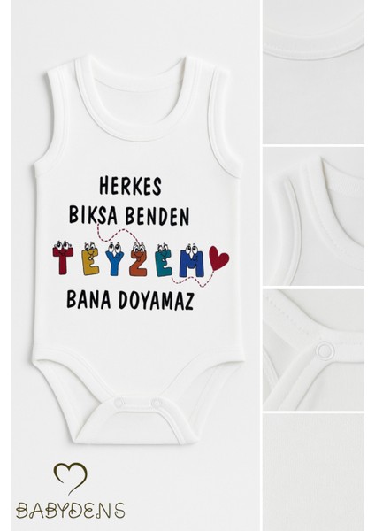 Herkes Bıksa Benden Teyzem Bana Doyamaz Yazılı Kolsuz Bebek Body %100 Pamuk Yazlık Zıbın Tulum fiyatları